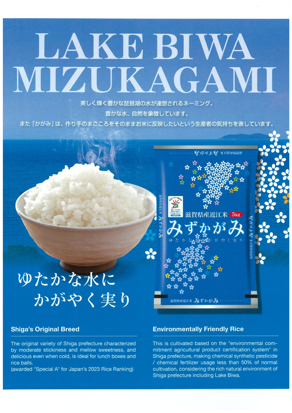 Riz japonais MIZUKAGAMI Shiga 5kg sans lavage